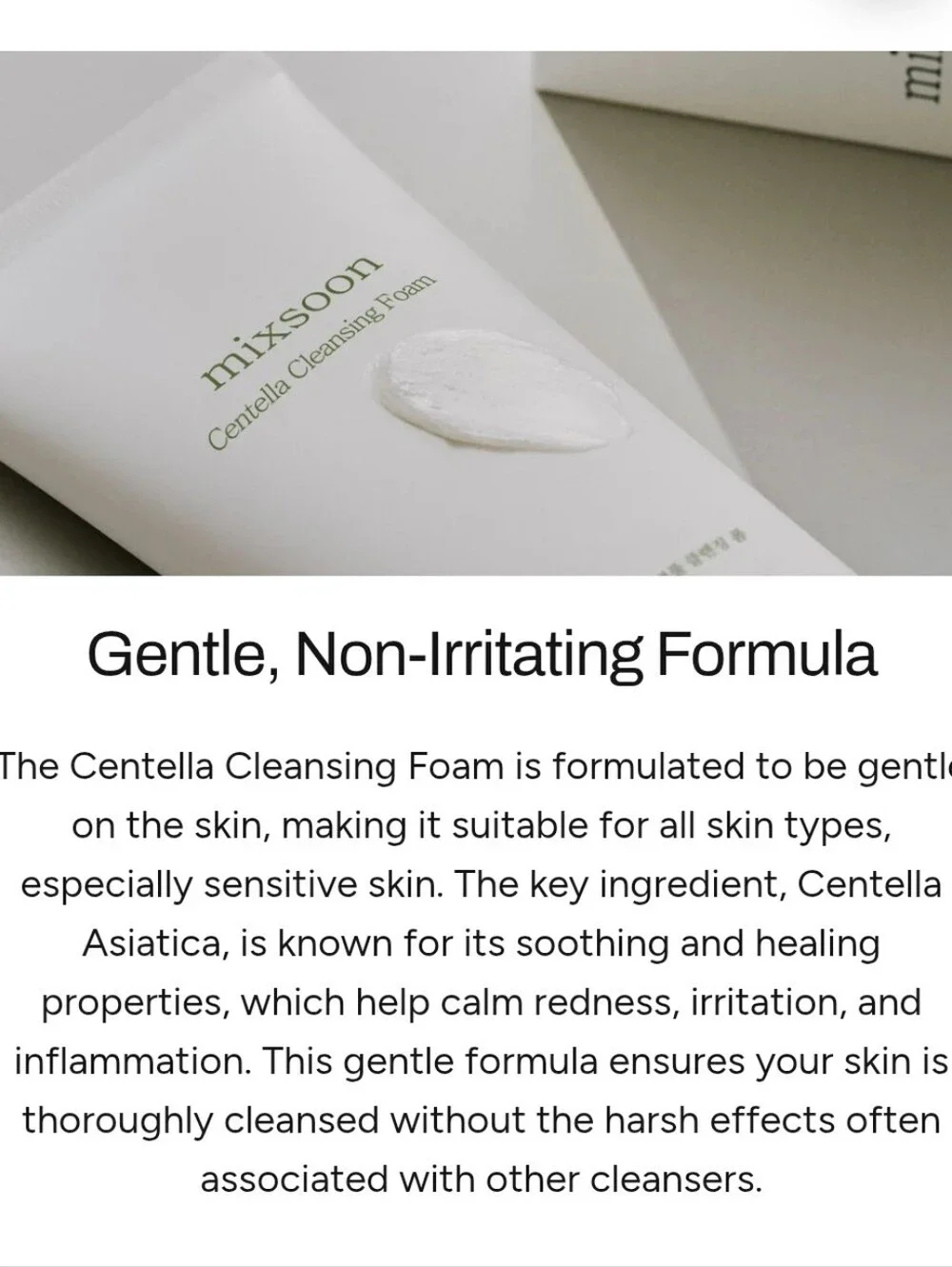 MIXSOON CENTELLA CLEANSING FOAM.